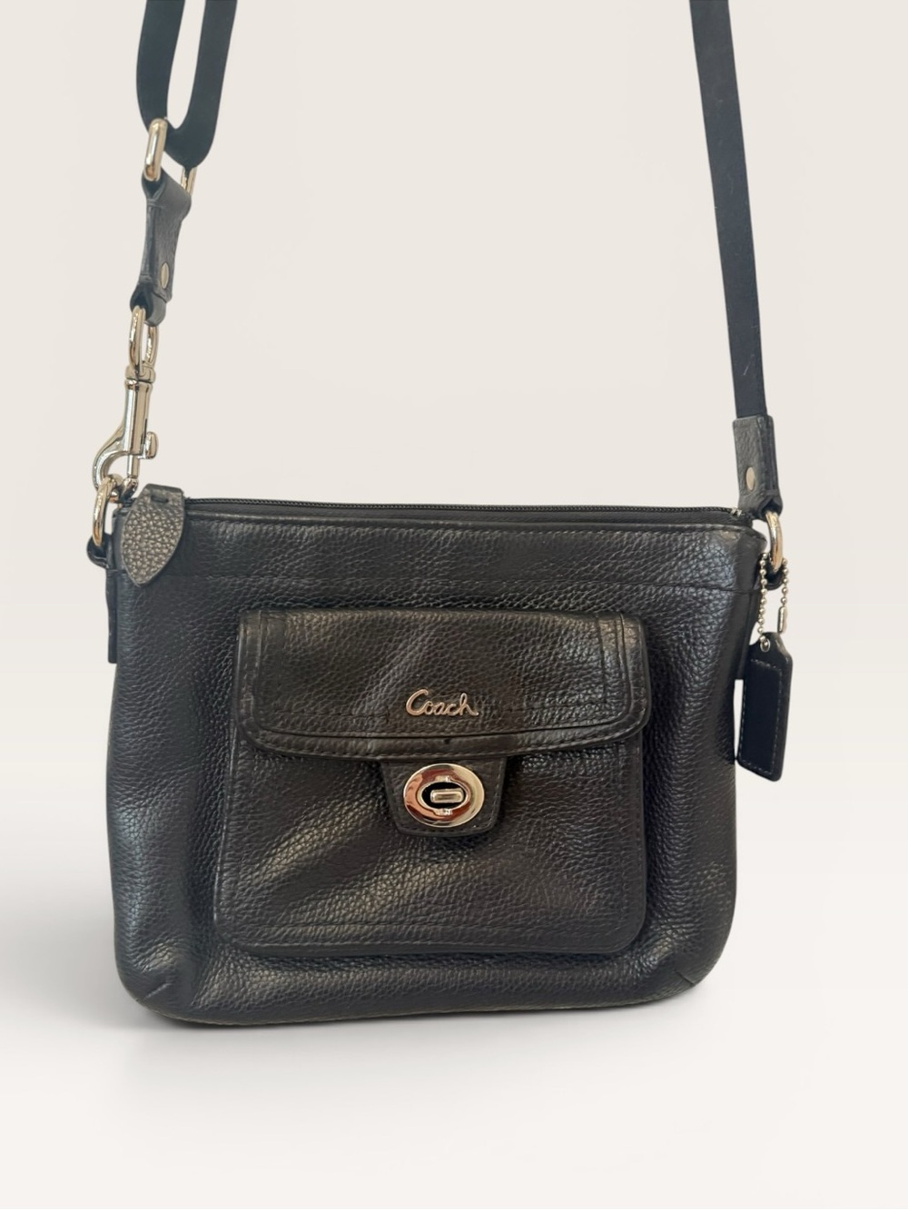 Coach Ashley Pebbled Leather Crossbody or Shoulder Bag with Turn-Lock Pocket